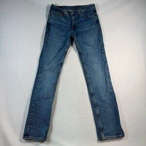 Levis Jeans Mens 34 Blue 511 Slim Straight Mid Rise Medium Wash Stretch